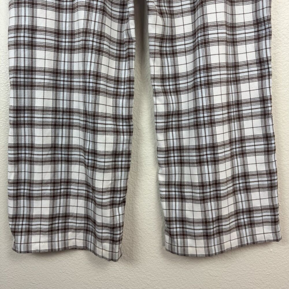 Hollister Ultra High Rise Vintage Baggy Pants Plaid Flannel Brown 13S W31 - Picture 14 of 16